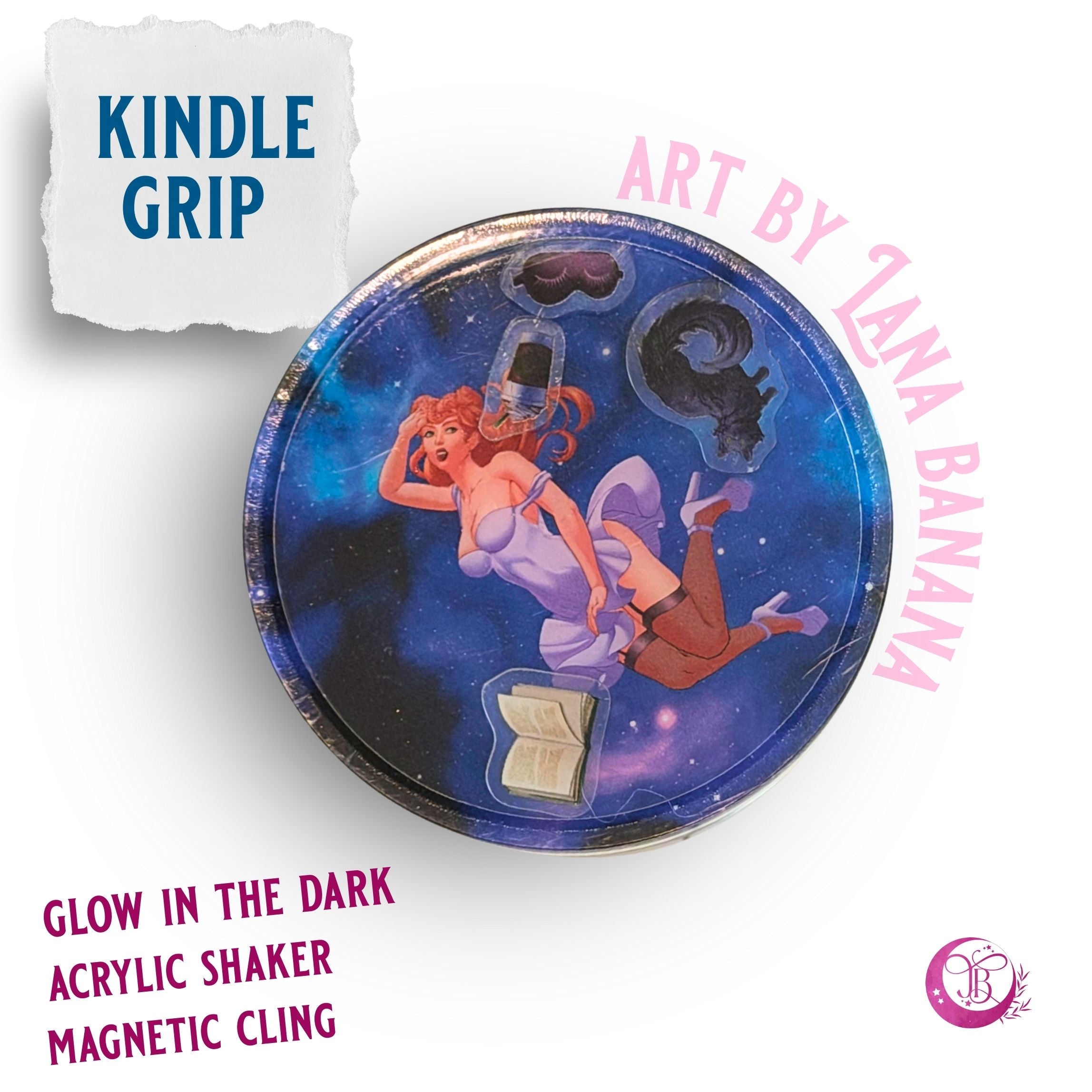 eReader Grip: Abduction Candidate Pinup Girl Glow-in-the-Dark Shaker