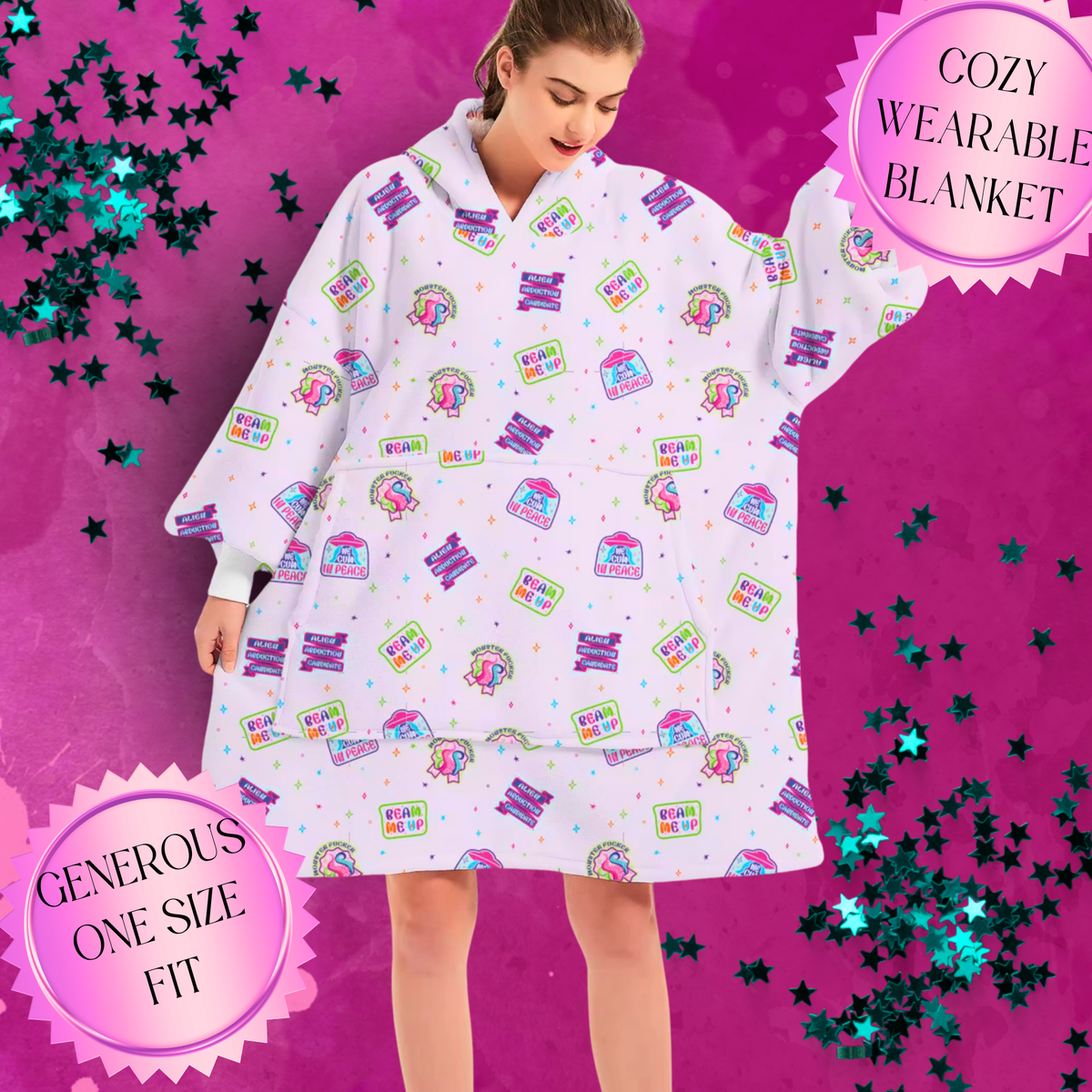 Monster F*cker Wearable Blanket - Cozy Sherpa-Lined Reading Companion