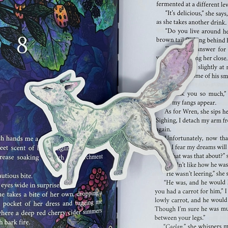 wild oak woods fox holographic bookmark
