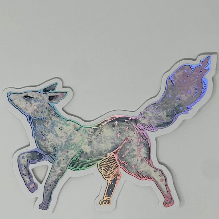 wild oak woods fox holographic bookmark